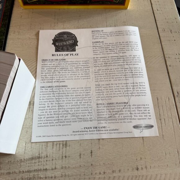 Vintage 1999 Game Development Group Wit's End Challenge Your Mind - Picture 5 of 10